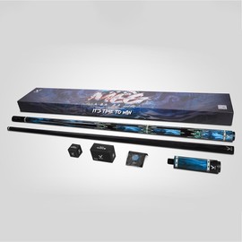 EVO MEG Combo Maxbing Edition - Glassfiber Pool Cue Stick, 5/16 * 18 Pin Joint and 12.5mm Tip, Evo tip, Accessories: Accessories: 4" Extension, TIME Tip, Evo Chalk, Evo Glove