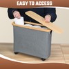 Toilet Paper Holder with Wheel Bamboo Toilet Paper Storage with