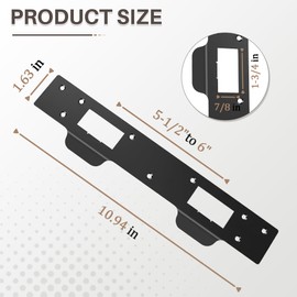 Double Hole Door Strike Plate, 5-1/2 in to 6 in Door Lock Hardware 2 Pack