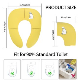Foldable Toilet Seat Children's Toilet Seat Travel Foldable Toilet Seat Children Toilet Seat Children for On the Go Toilet Trainer Seat Reducer Toilet for Toddler/Children Potty Trainer