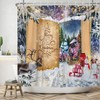 ZJRBJB Christmas Shower Curtain Winter Wonderland Xmas Fairy Tale Magic