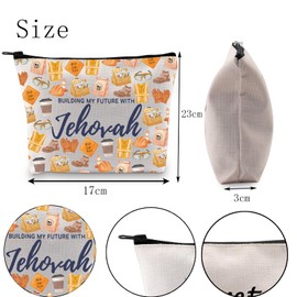 POFULL JW Gift LDC Gift Jehovah's Witnesses Gift Building My Future with Jehovah Cosmetic Bag (Building My CA)