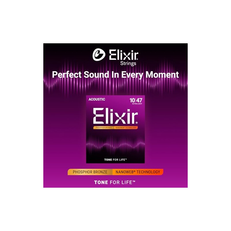 Elixir Cuerdas de guitarra acústica Strings de bronce fosforado con
