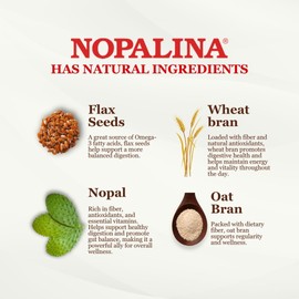 Nopalina Fiber Formula | 120 Capsules | Flax Seed, Psyllium, Oat and Wheat Bran, Omega 3, 6 & 9 | Gut Health & Regularity | The Original