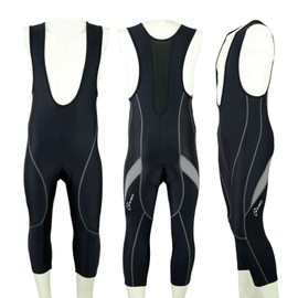 Z Sports Men's Cycling Bib Shorts Bike Tights Coolmax Padded 3/4 Bibs with Reflective Logo for Biking Sports Racing Black/Grey