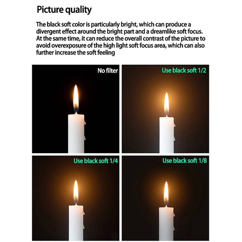 Black Diffusion Filter Portrait Mist 1/4 SLR Camera Soft Lens