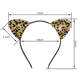 CHuangQi Cat Ears Headband Hair Hoops for Women Girl Cat Themed Birthday Party Hairband Decorations Event Party Favors (CH6)