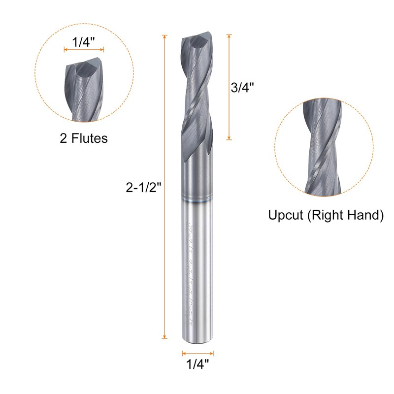 sourcing map Spiral Router Bit, 1/4" Cut Dia. Up Cut