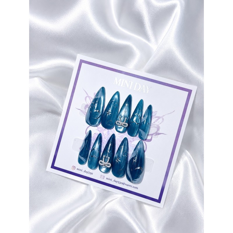 Midnight Aurora Handmade Nail Tips - Ballerina / 미드나잇 오로라