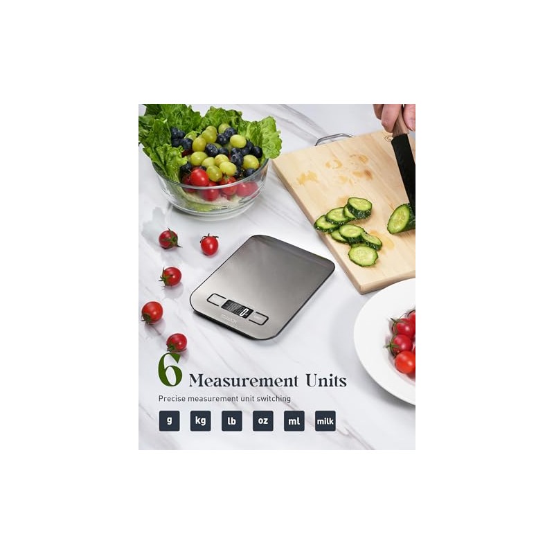 Food Scale, 11lb Digital Kitchen Scale with 6 Units LCD