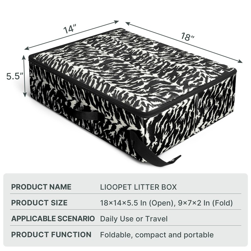 LIOOPET Travel Cat Litter Box Portable Foldable 18x14x5.5in Camo for