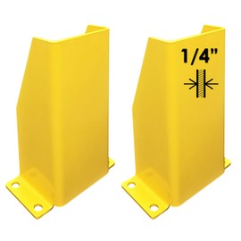 Electriduct Steel Pallet Rack Frame Guard Forklift Post Protector 4.75" U Channel, Height: 12", 6mm Thickness, Safety Yellow - Pack of 2