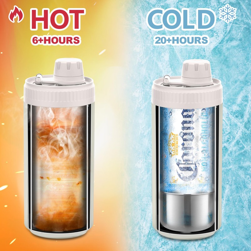5-in-1 Insulated Can Cooler with Fizz Lid, 12 & 16