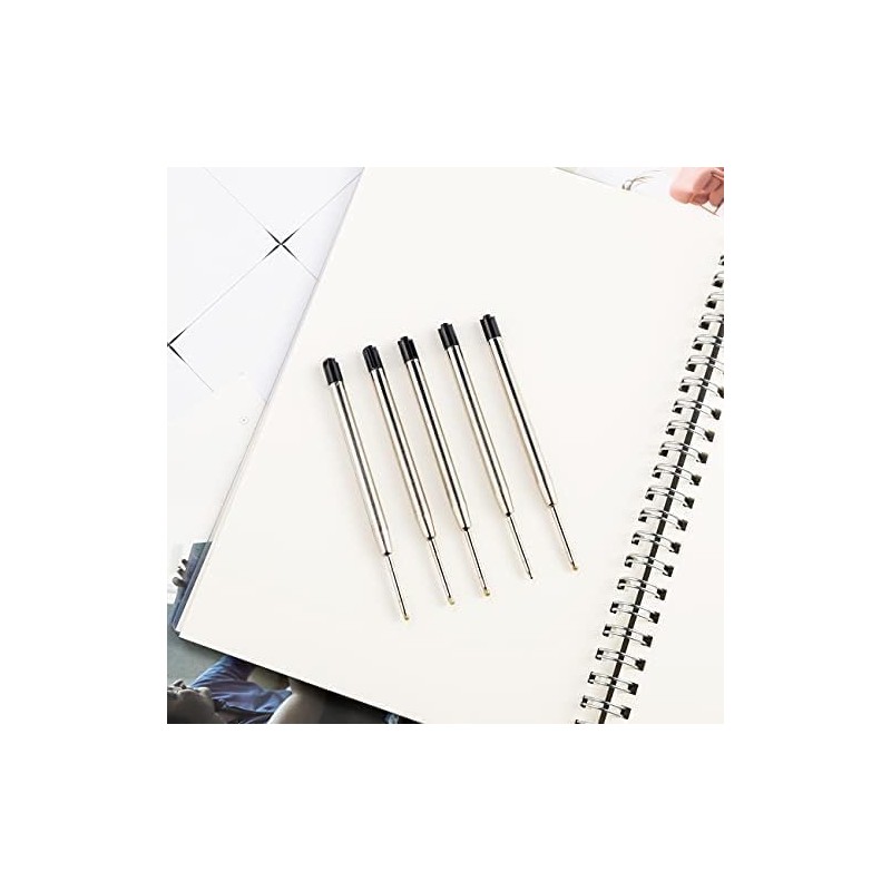 20 Pack - TikiPen Black Parker Compatible Ballpoint Pen Refills.