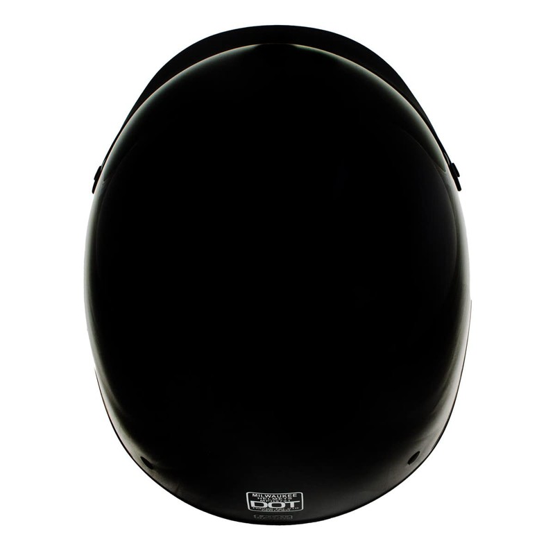 Milwaukee Helmets MPH9719DOT Momentum DOT Black Half Face Motorcycle Bikers