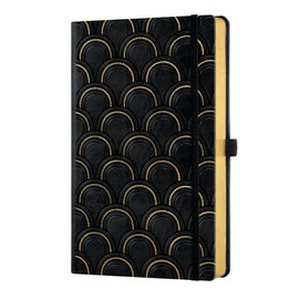 CASTELLI Notebook A5 Gold 13 x 21 – Notebook, Beautiful Travel Notebook, Journaling Notebook, A5 White Sheet, A5 White Sheet, Made in Italy (Lined, Art Deco)