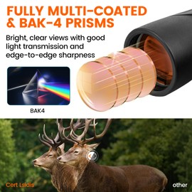 12x50 HD Binoculars for Adults High Powered, Super Bright BAK4 Prism & FMC Lense Waterproof Compact Binoculars for Bird Watching Hunting Stargazing Hiking Cruise Trave