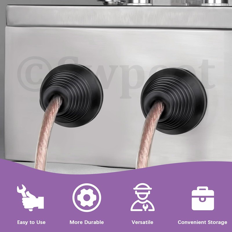 Swpeet Rubber Grommets Wire Protection, Closed Rubber Grommet, Firewall Solid