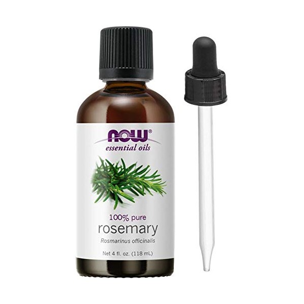 NOW Foods Rosemary Oil, 4 Fl Oz (Pack of 2) + 1 Glass Dropper