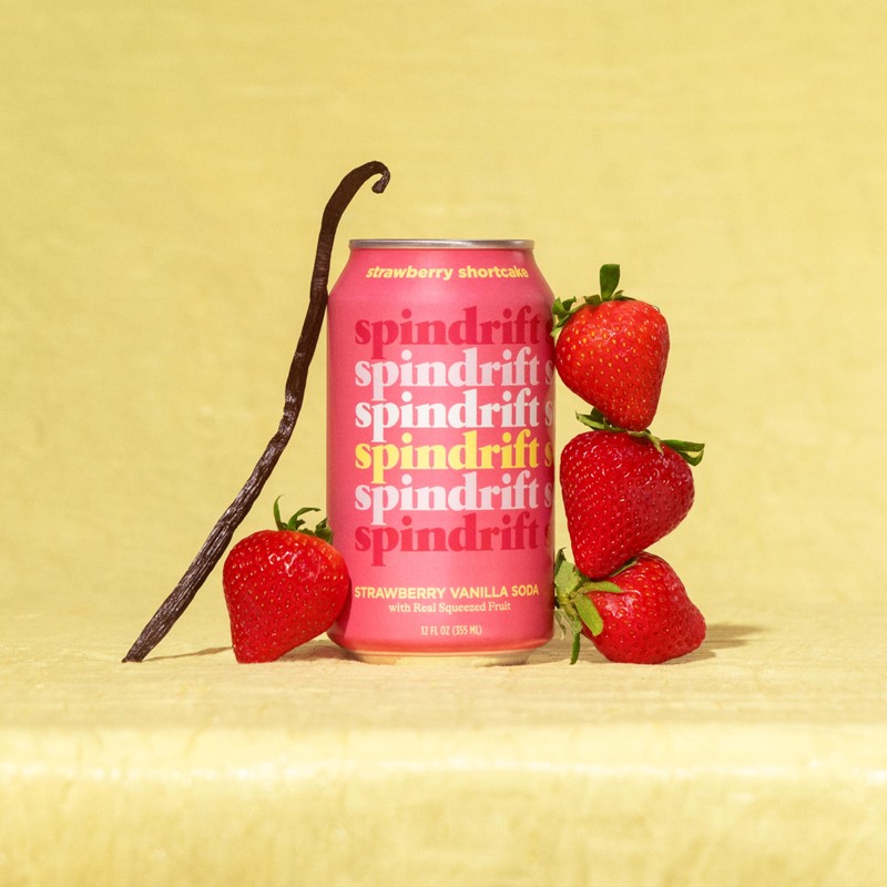 Spindrift Soda "Strawberry Shortcake" Strawberry Vanilla Soda with Real Squeezed