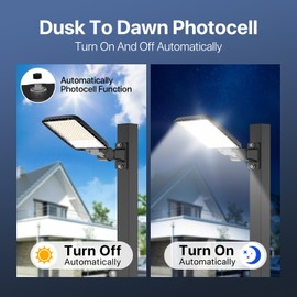 Led Parking Lot Lights Outdoor Wall Mount - 2Pack 150W Parking Lot Lights Commercial 120V 5000K Adjustable Arm Mount LED Shoebox Lights with Dusk to Dawn for Yard- 7Yrs Warranty(22500LM Eqv 800W HPS)