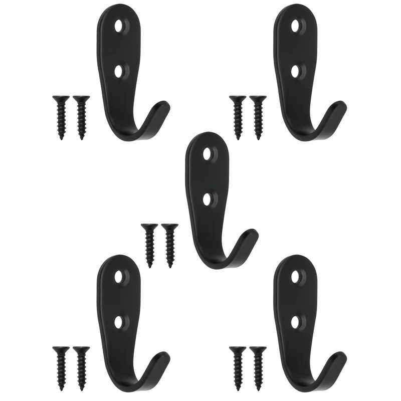 FUXXER® 5 Classic Iron Hooks, Coat Hooks, Clothes Hooks, Furniture