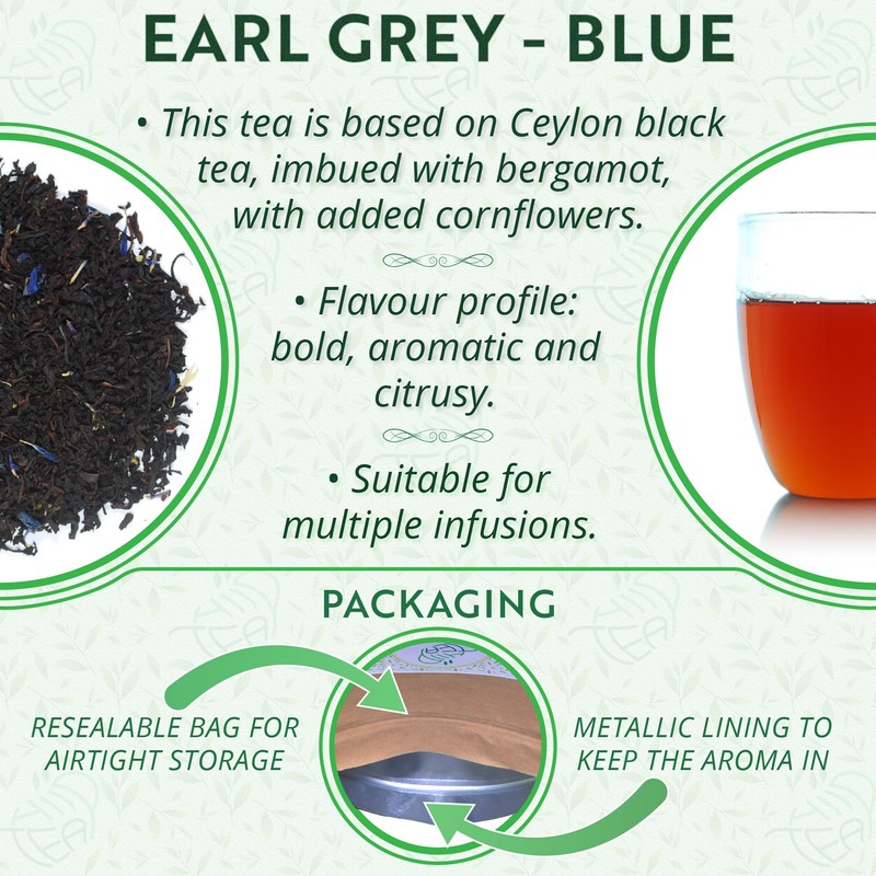 Earl Grey Blue - Premium Loose Leaf Tea Infused With