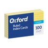 Oxford(R) Colored Recycled Index Cards, Ruled, 3in. x 5in., Canary,