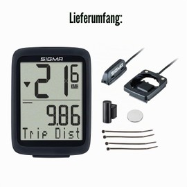 SIGMA BC 8.0 WR| Bicycle Computer with 8 Functions | Bicycle Speedometer with Cable | Waterproof Bicycle Computer Easy to Use with Large Buttons and Clear Display