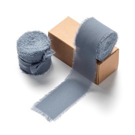 AOKSUNOVA Chiffon Ribbon Blue Ribbon Gift Ribbon Wide Silk Ribbon Fabric Ribbon Fringe