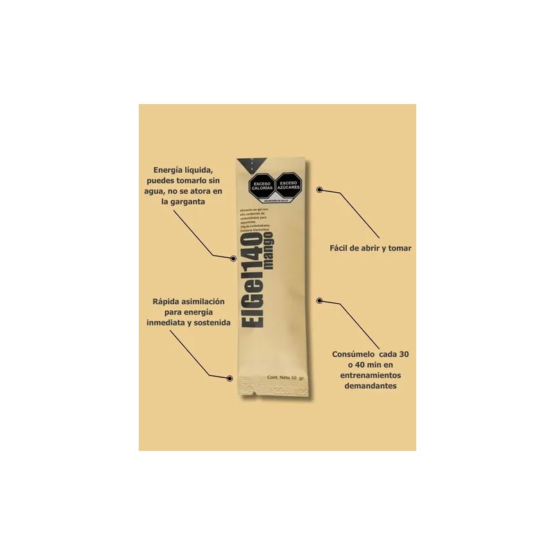 Gel Energético Elgel140 50g - Suplemento Deportivo