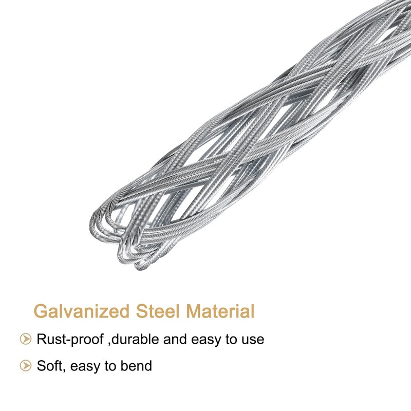 QUARKZMAN Cable Pull Socks Grip, 3.2 ft Wire Mesh Pull