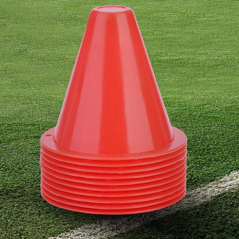 10 football Training Cones 8.5cm, Football Barrier Cones, Plastic Marker