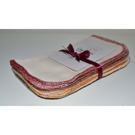 1 Ply Organic Birdseye Washable Baby Wipes 8x8 inches - 20 Pack - Little Wipes (R) - GOTS Certified Birdseye Cotton, Earthtone Assortment Color Edges