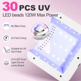 ANYINS Gel Nail Lamp, Rechargeable UV Lamp for Nails Cordless Automatic Sensor Gel Nail UV Light Fast Curing Knob for Nail Salon Home DIY Pink