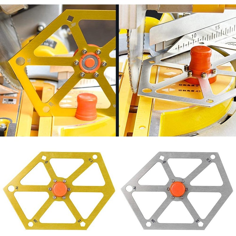 ANCLLO Aluminum Alloy Hexagon Ruler for Table Saw Multi-Angle Measuring