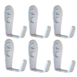 Mokife Coat Hooks Wall Mounted, 6 Pack Single Entrance Hooks Heavy Duty Brushed Wall Hook Stainless Steel, Large L Metal Hook for Hanging Clothes Jackets Robes Towels Hats Keys Bags Cups, Silver