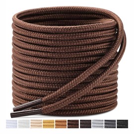 Stepace 2 Pairs - Premium Round Shoelaces [Diameter 3.5 and 4 mm] for Work Shoes, Boots, Outdoor Shoes and Sports Shoes, Tear-Resistant Shoelaces Replacement Shoelaces Made of Polyester, 3.5 mm -