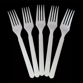 Kuki Collection Heavy Duty Cornstarch Disposable Fork - 1000 Forks/Case - Kuki Collection