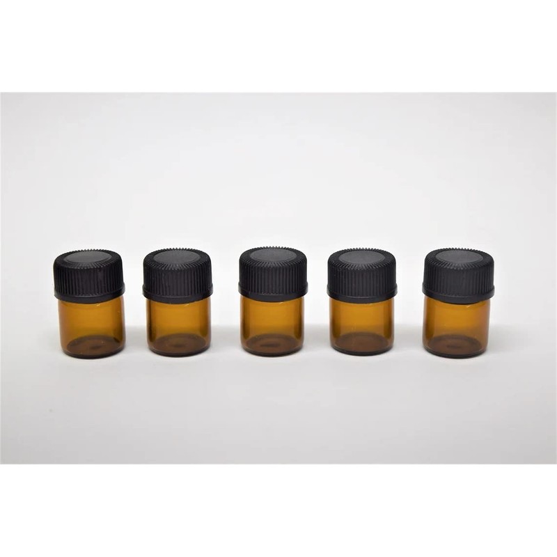 AFMNQZ 50Pack Set 1ML Amber Glass Bottle with Orifice Reducer