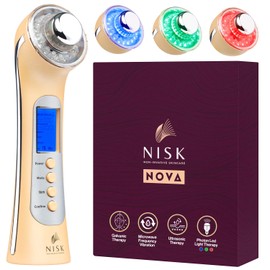 Varita Facial Nova 4 En 1: Terapia De Luz Roja, Azul Y Verde, Limpieza Iónica Galvánica, Lifting Facial Ultrasónico Y Dispositivo Antienvejecimiento, 