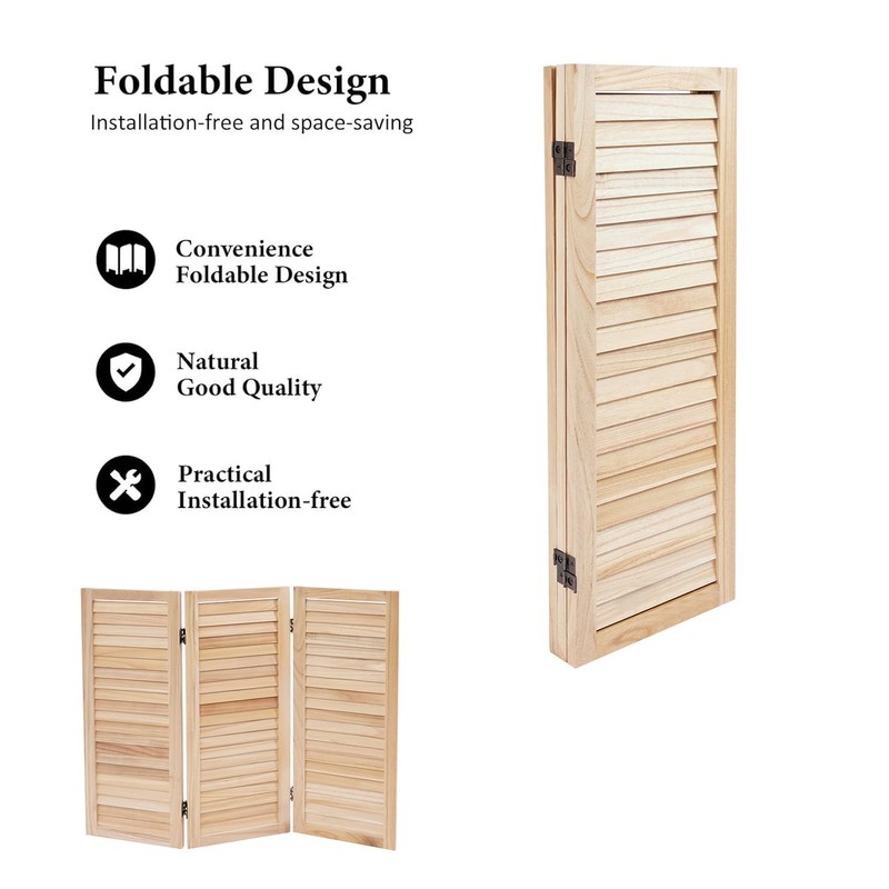 3 Panel Room Divider Screen, Folding Privacy Wooden Short Screen,