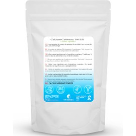 Calciumc Arbonate Powder 100 g Used in Mineral Makeup Formulations and as a Gentle Abrasive for Oral Care Products