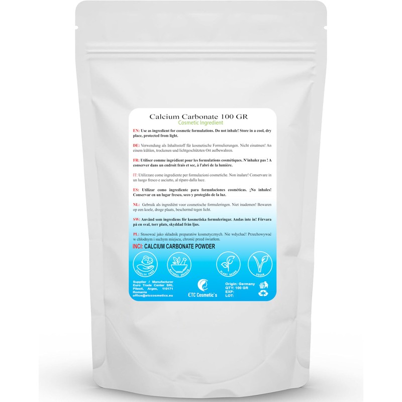 Calciumc Arbonate Powder 100 g Used in Mineral Makeup Formulations