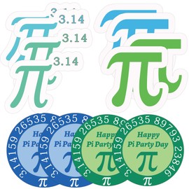 60 Pcs π Symbol Decorations Scientific Labels Pi Day Commemorative Celebration Card 3.94 inch Geometric Pi Math Science Labels Card for Planner's Math Lover Gifts Party Classroom Decoration