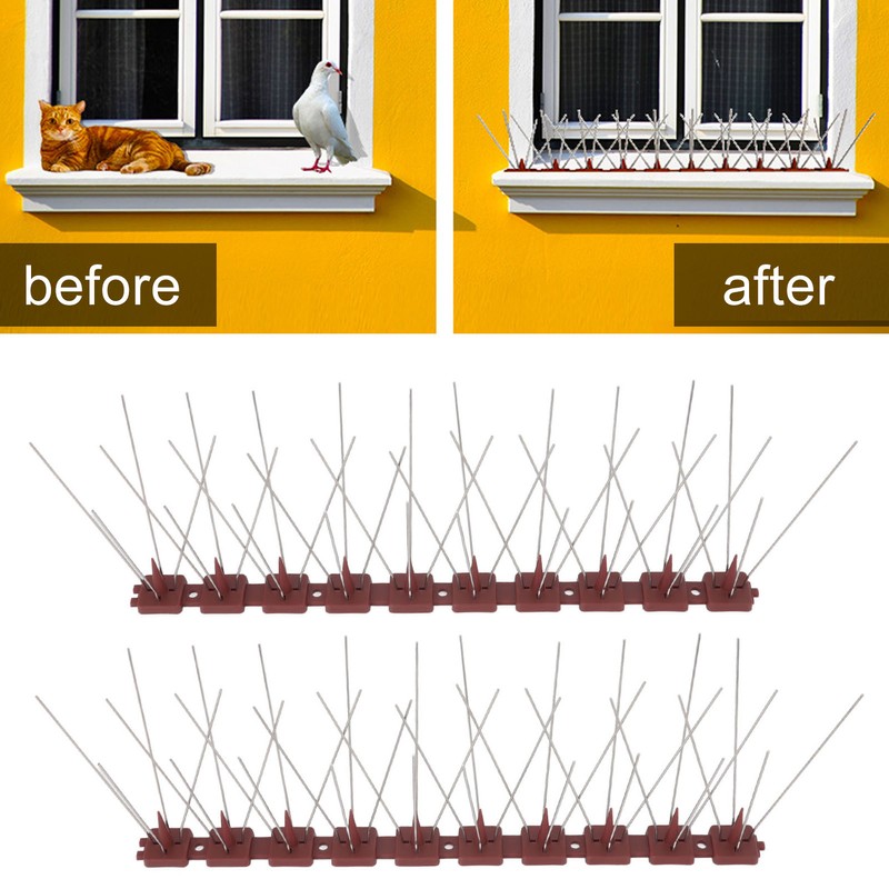 Bird Spikes 15 Feet Stainless Steel Pigeon Deterrent Spikes for