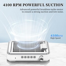 ANGNYA Cordless Nail Dust Collector,Compact Vacuum Fan Rechargeable Dust Collector with Reusable Filter,Powerful Dust Suction Machine for Acrylic Nails Polishing Manicure Pedicure Salon Home