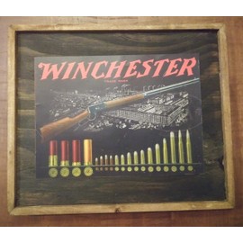 Winchester Rifle/Cartridge Advertisement - Wooden Sign