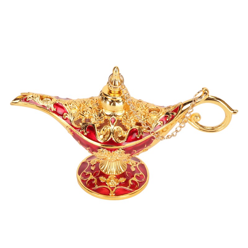 Zinc Alloy Retro Arabian Lamp Tabletop Exquisite Engraved Legend Wishing