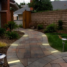 LUMENGY Paver Light 3×9 Inch, Warm White Glare-Free Illumination for Driveways, Pathways, Pool Deck & Patios,12V AC/DC, Waterproof & Drive-Over Rated